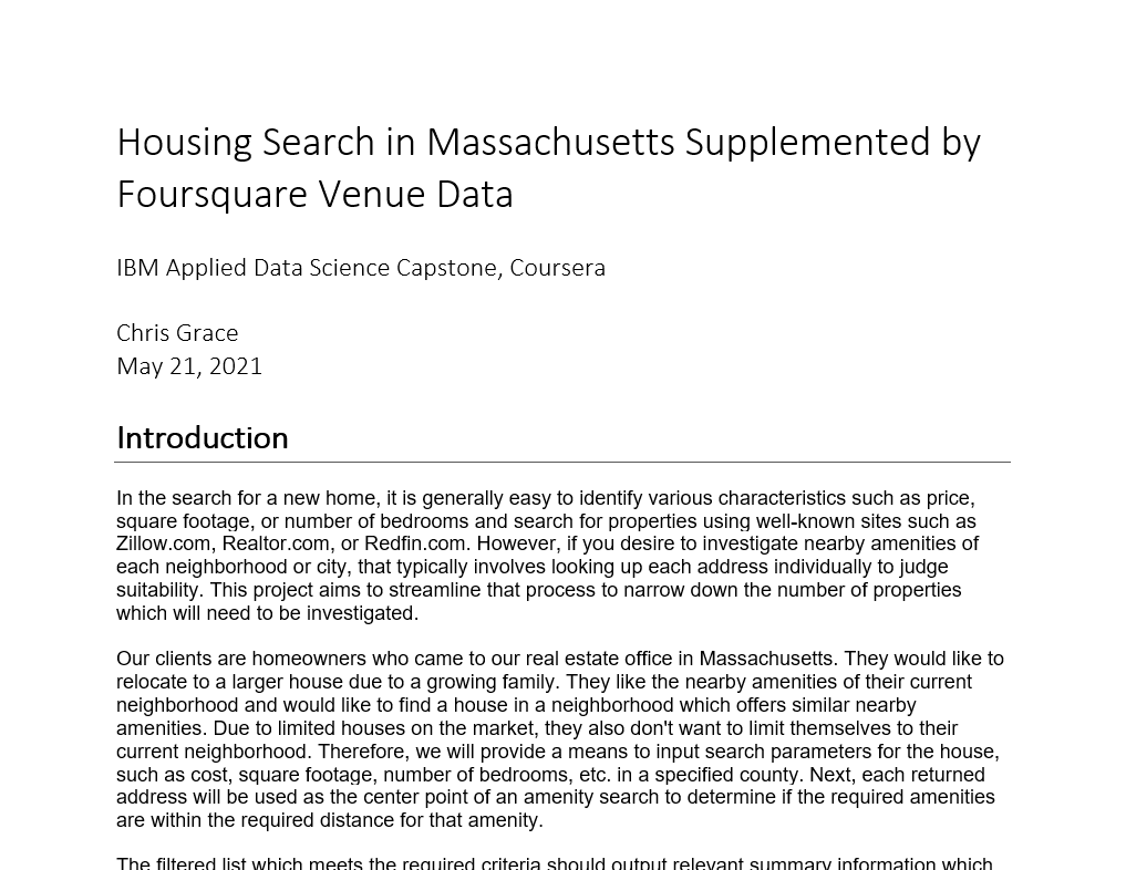 Housing Search in Massachusetts